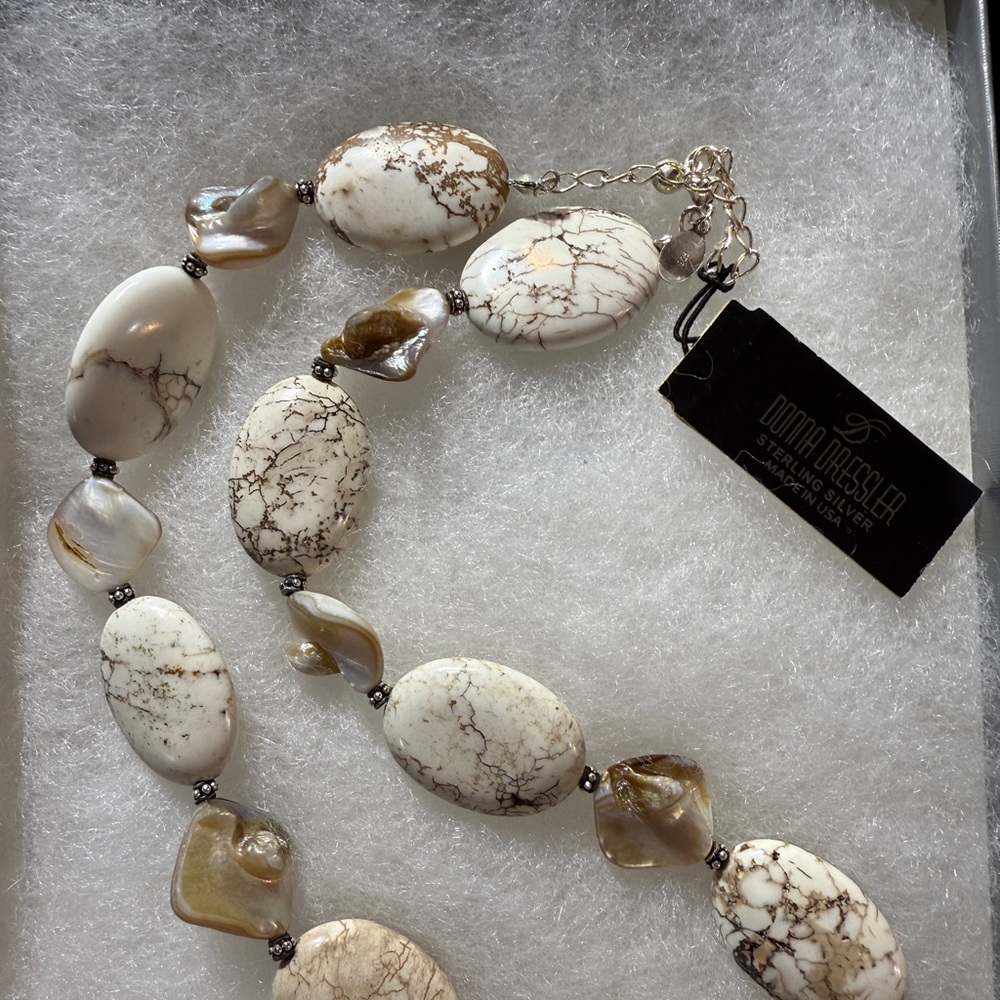 Donna Dressler Sterling Silver and Natural Stone necklace new with tag
